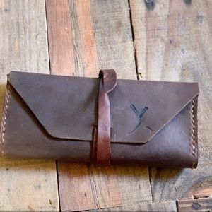 Leather wallet or glasses case